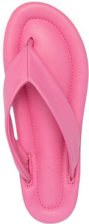 BY FAR Dasha leren teenslippers Roze