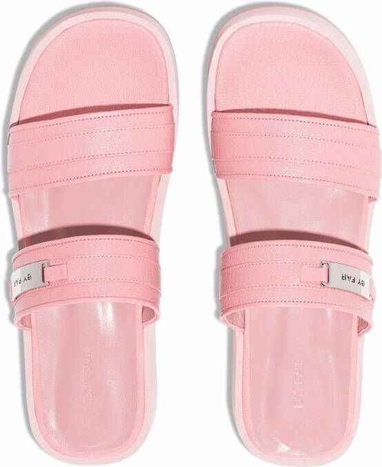 BY FAR Easy leren sandalen Roze