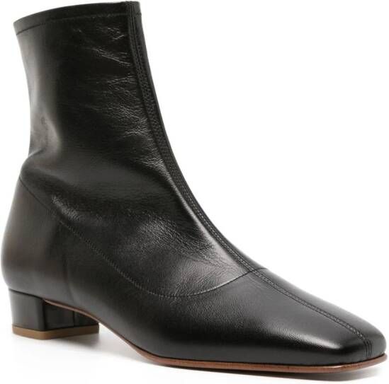 BY FAR Este 30mm leather ankle boots Zwart