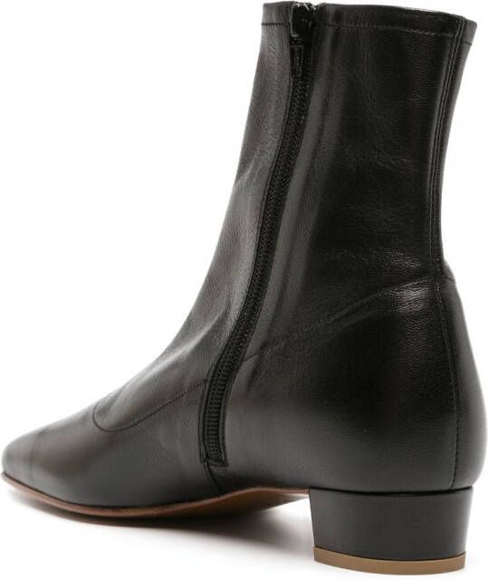 BY FAR Este 30mm leather ankle boots Zwart