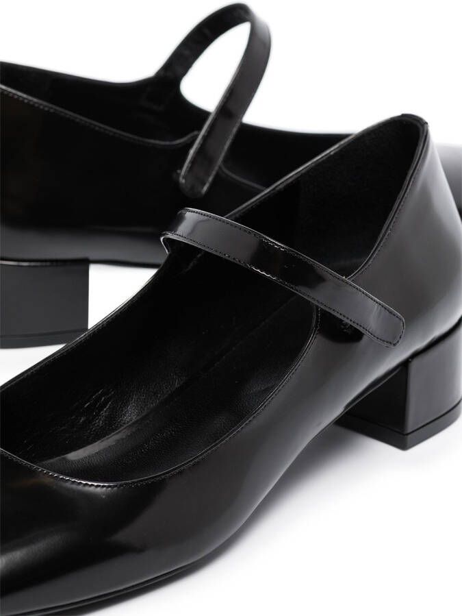 BY FAR Ginny Mary Jane leren pumps Zwart