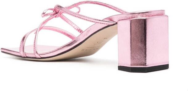 BY FAR Metallic muiltjes Roze