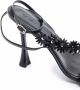 BY FAR Poppy sandalen met bloemenpatch Zwart - Thumbnail 4