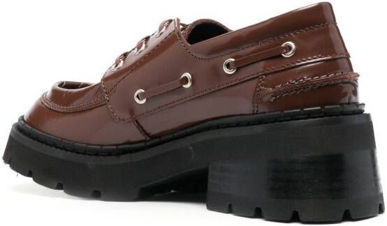 BY FAR Stanley loafers met plateauzool Bruin