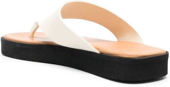 By Malene Birger Leren sandalen Beige