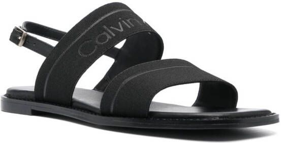 Calvin Klein Leren sandalen Zwart