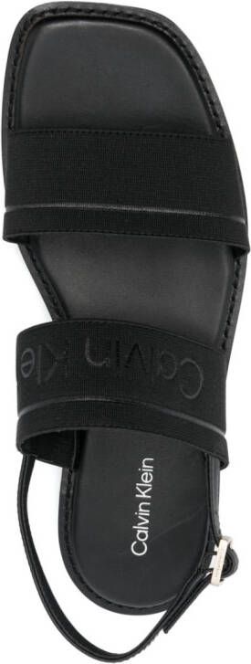 Calvin Klein Leren sandalen Zwart