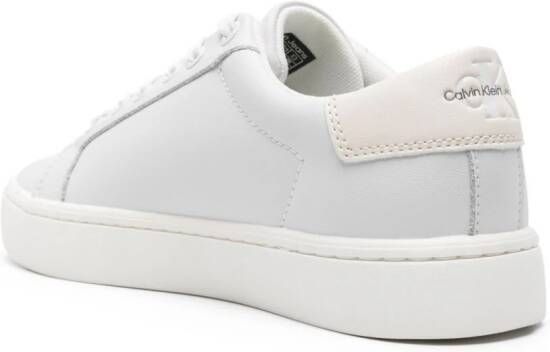 Calvin Klein Jeans Leren sneakers met logo-reliëf Wit