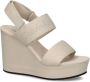 Calvin Klein Jeans 110 mm Sandalen met logobandje en sleehak Beige - Thumbnail 2