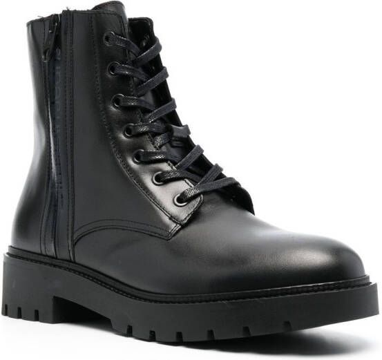 Calvin Klein Leren combat boots Zwart