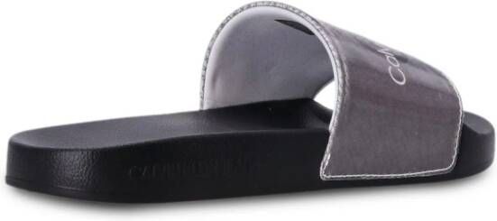 Calvin Klein Lenticular slippers met logoprint Zwart