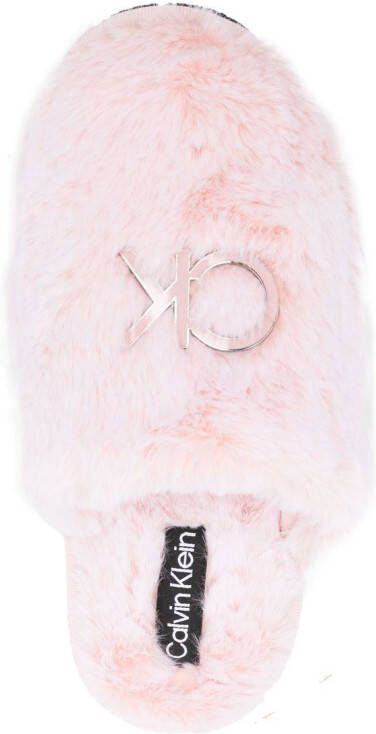 Calvin Klein Slippers van logo applicatie Roze