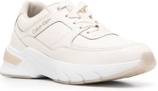 Calvin Klein Sneakers met geborduurd logo Beige