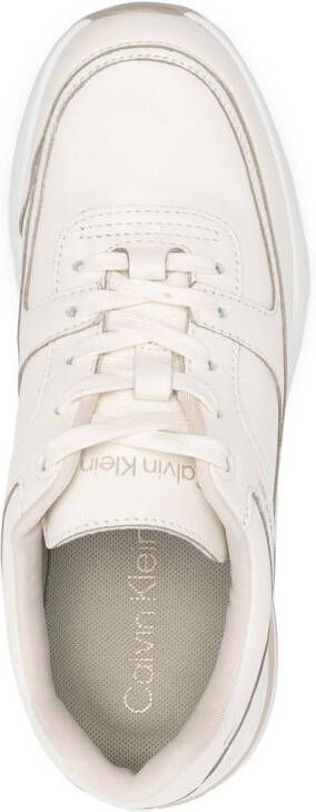 Calvin Klein Sneakers met geborduurd logo Beige