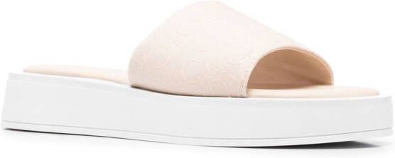 Calvin Klein Slippers met chunky zool Beige