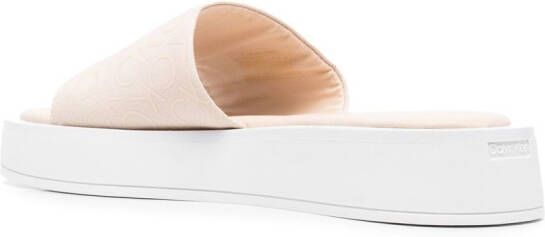 Calvin Klein Slippers met chunky zool Beige