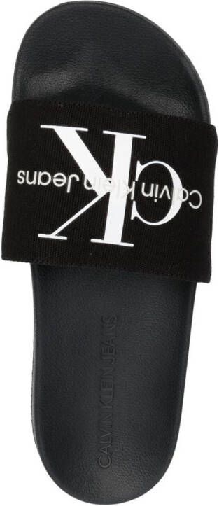 Calvin Klein Slippers met logoprint Zwart