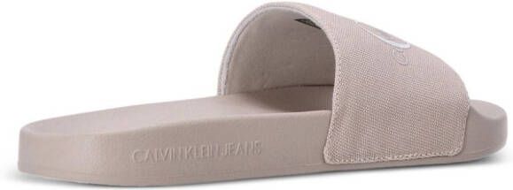 Calvin Klein Slippers met monogramprint Beige