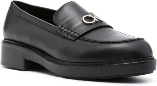 Calvin Klein Sole leren loafers Zwart