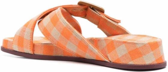 Camper Atonik slippers met gingham ruit Oranje