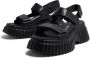 Camper BCN sandalen met plateauzool Zwart - Thumbnail 2