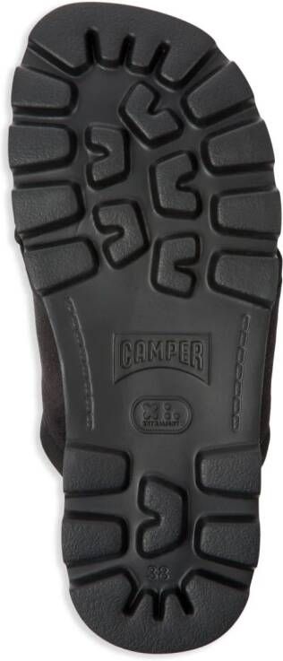 Camper Brutus chunky slippers met gekruiste bandjes Zwart