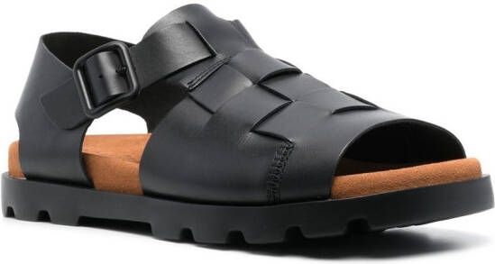 Camper Brutus leren sandalen Zwart