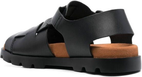 Camper Brutus leren sandalen Zwart