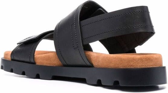 Camper Brutus leren sandalen Zwart