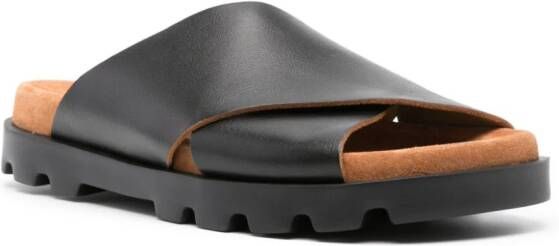 Camper Brutus leren sandalen Zwart