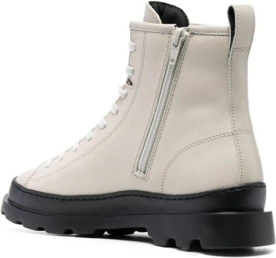 Camper Brutus leren veterlaarzen Beige