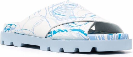 Camper Brutus sandalen met abstracte print Blauw