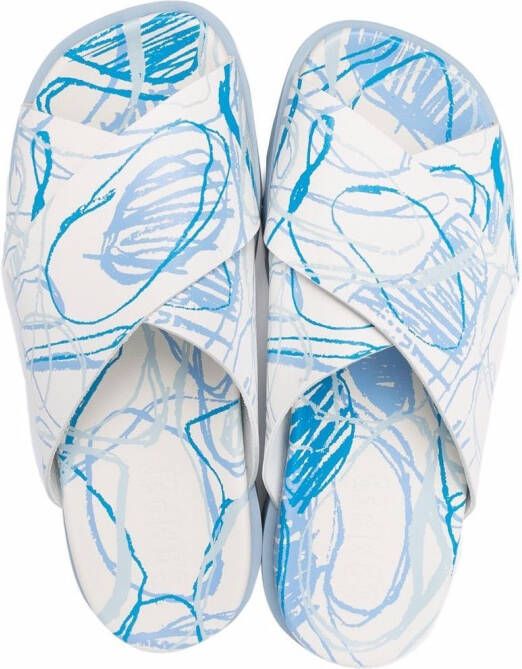 Camper Brutus sandalen met abstracte print Blauw