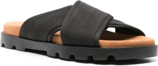 Camper Brutus slippers met kruisbandjes Zwart