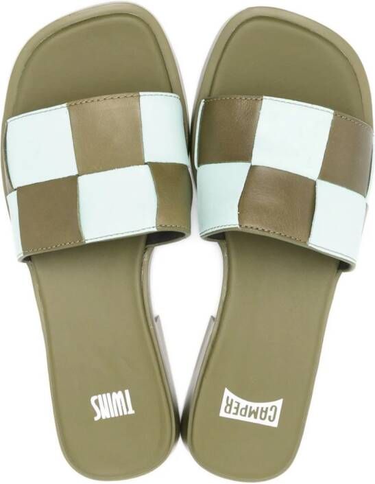 Camper Dana Twins geruite sandalen Groen
