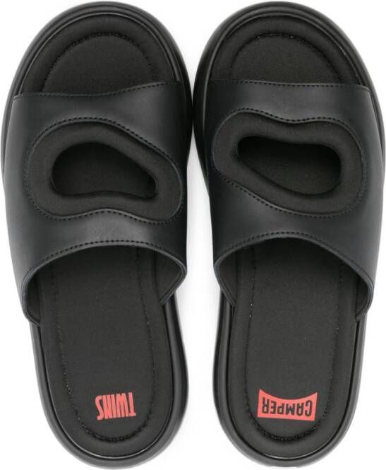 Camper Flota Twins uitgesneden slippers Zwart