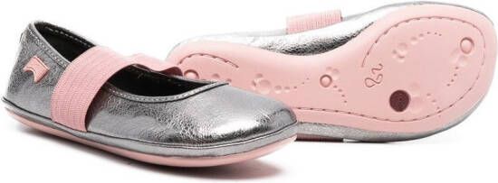 Camper Kids Ballerina's met metallic-effect Zilver