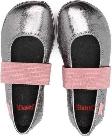 Camper Kids Ballerina's met metallic-effect Zilver