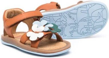 Camper Kids Bicho sandalen met bloemenpatch Bruin