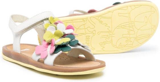 Camper Kids Bicho sandalen met bloemenpatch Wit
