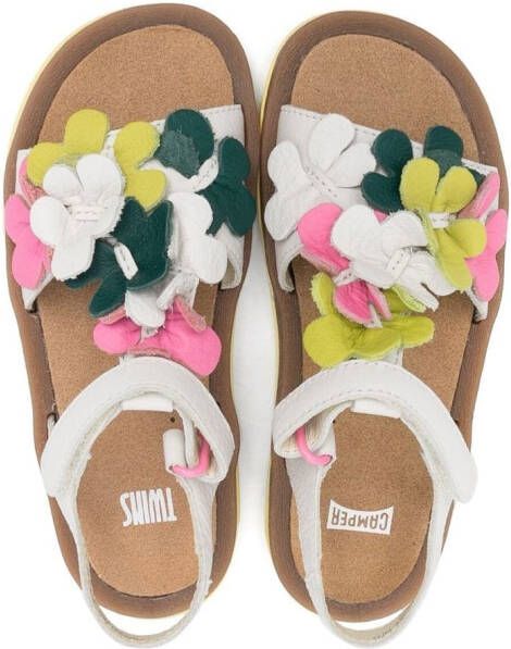 Camper Kids Bicho sandalen met bloemenpatch Wit