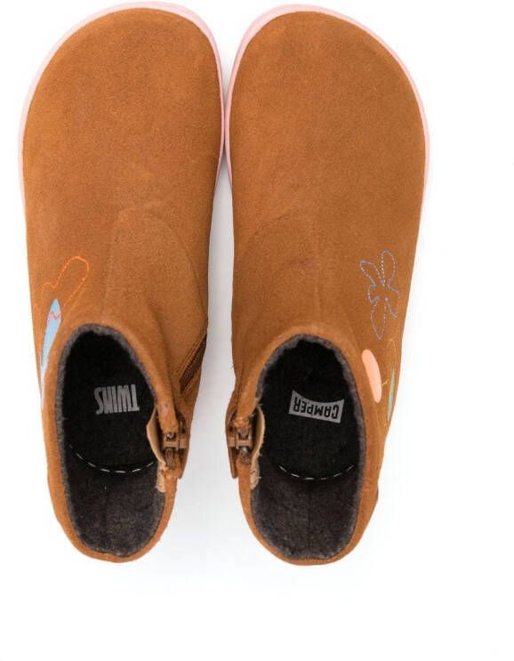 Camper Kids Laarzen met geborduurd detail Bruin