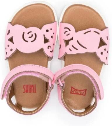 Camper Kids Miko Twins perforated leather sandals Roze