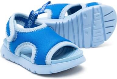 Camper Kids Oruga contrast-trim touch-strap sandals Blauw