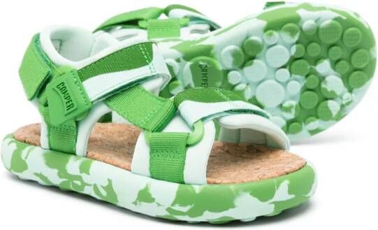 Camper Kids Pelotas Flota sandalen met camouflageprint Groen