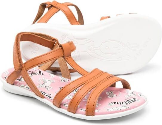 Camper Kids Right leren sandalen Bruin