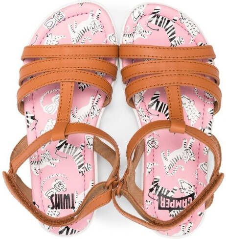 Camper Kids Right leren sandalen Bruin