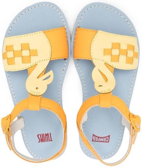 Camper Kids Sandalen met flamingo-detail Geel