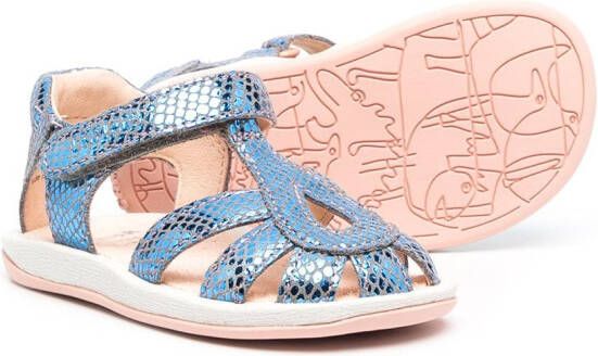 Camper Kids Sandalen met slangenleer-effect Blauw