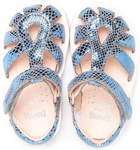 Camper Kids Sandalen met slangenleer-effect Blauw